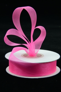 Organza Ribbon , Shocking Pink, 5/8 Inch x 25 Yards (1 Spool) SALE ITEM